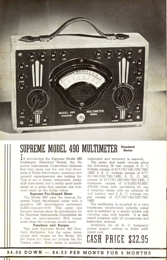 Supreme 490 Multimeter