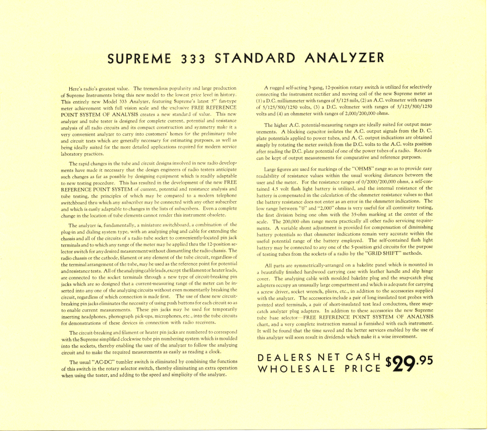 Supreme 333 Standard Analyzer